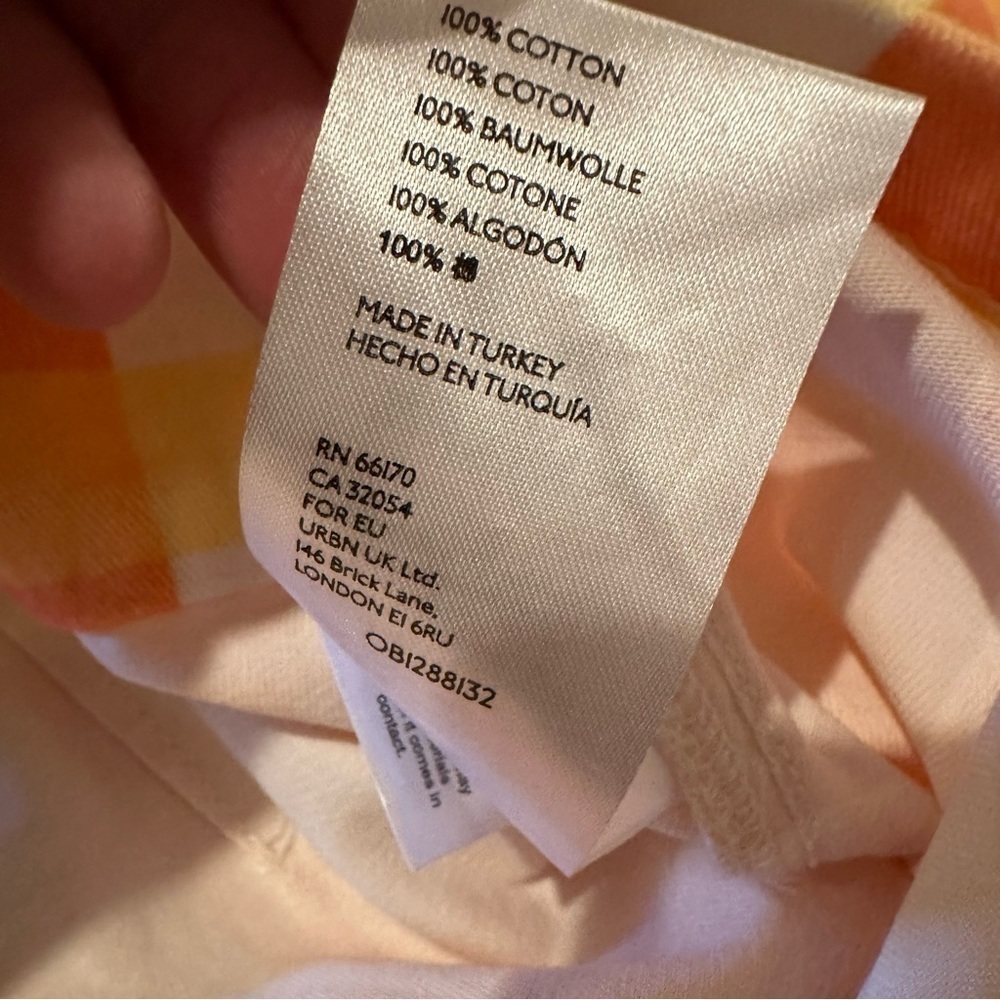 Free People She's All That Plaid Crop High Waist Pants Orange Yellow Sz 12 New - Picture 6 of 10